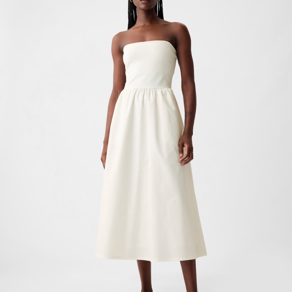 Gap  Off White Mixed Media Midi Dress XL Tall NWOT